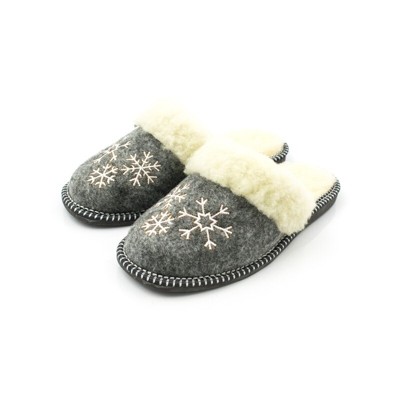 Plstené papuče s ovčou vlnou - snehové vločky [dámske]