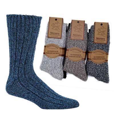Pletené pánske ponožky z ovčej vlny ''Norweger''