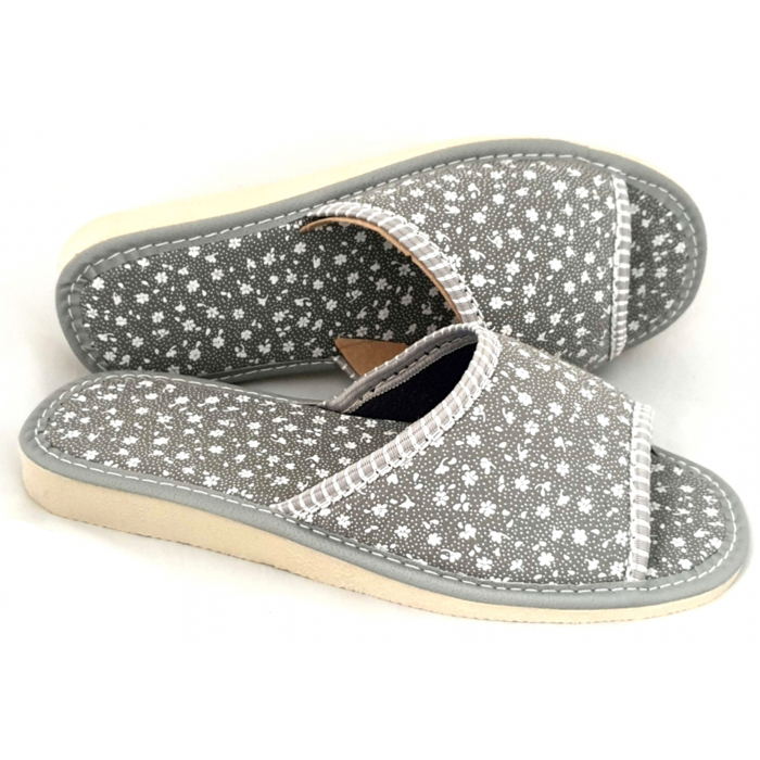 Otvorené papuče nezateplené - Kvetinový vzor [dámske]