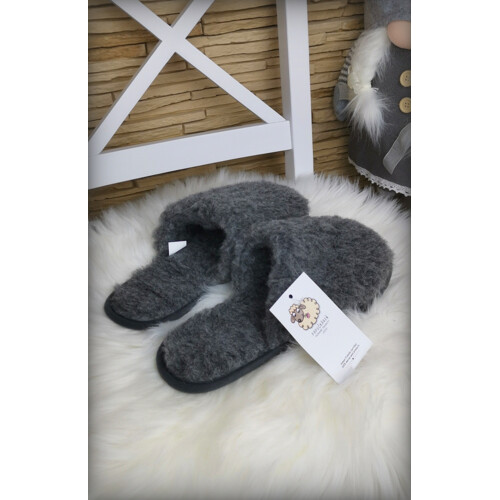 Ovčie čierne papučky 100% MERINO [Celé]
