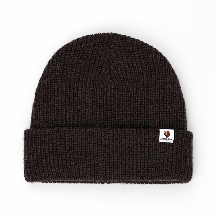 100% Merino vlnená čiapka WILD Rib knit (Hnedá)