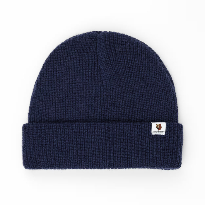 100% Merino vlnená čiapka WILD Rib knit (Tmavomodrá)