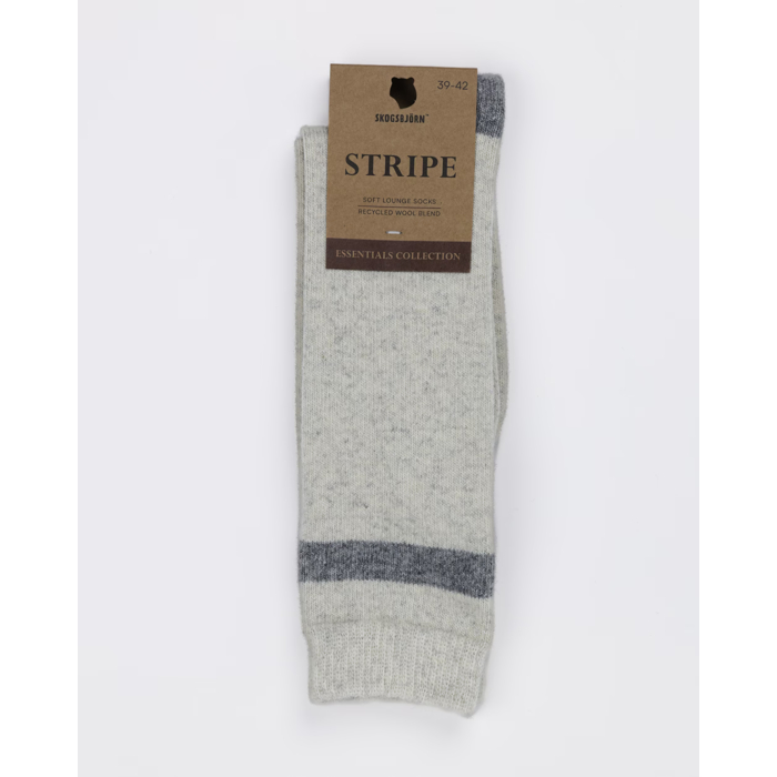 Vysoké vlnené ponožky Stripe (Svetlošedá)