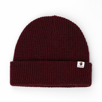 100% Merino vlnená čiapka WILD Waffle (Bordová)