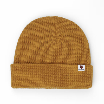 100% Merino vlnená čiapka WILD Rib knit (Horčicová)