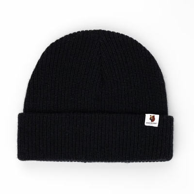 100% Merino vlnená čiapka WILD Rib knit (Čierna)